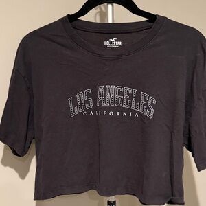 Hollister Charcoal Los Angeles Crop Top